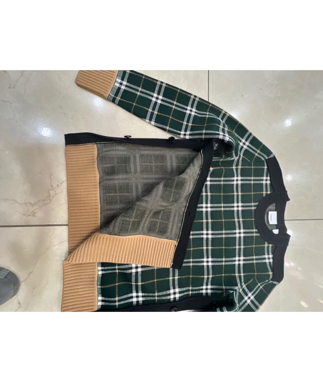 BURBERRY Зеленый шерстяной джемпер / свитер, фото 5