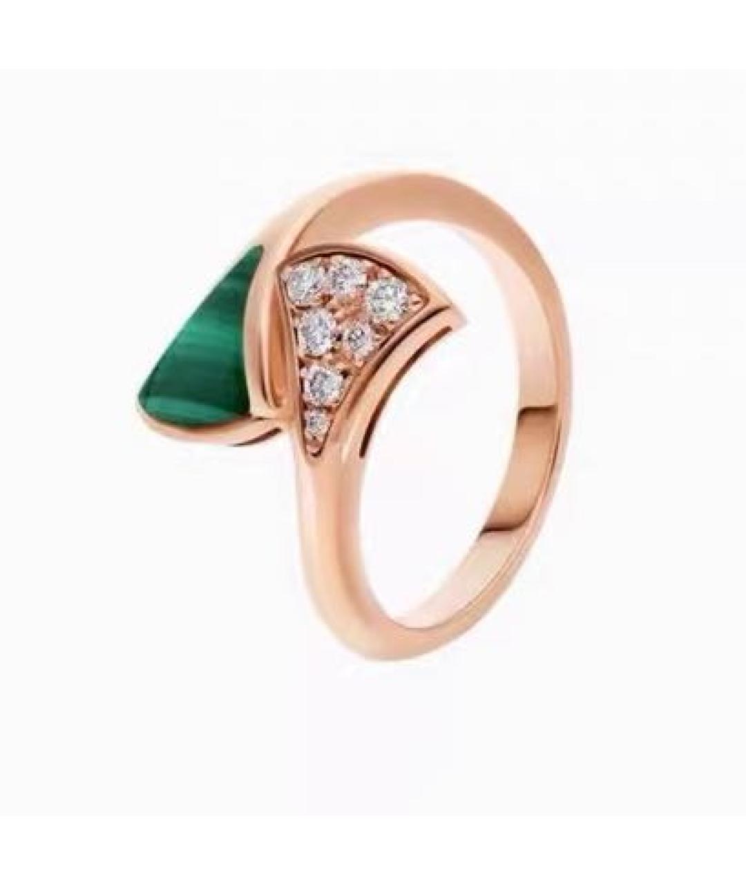 BVLGARI Зеленое кольцо из розового золота, фото 7