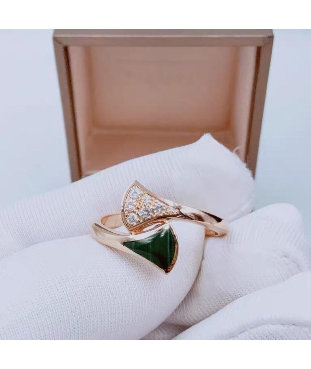 BVLGARI Зеленое кольцо из розового золота, фото 2