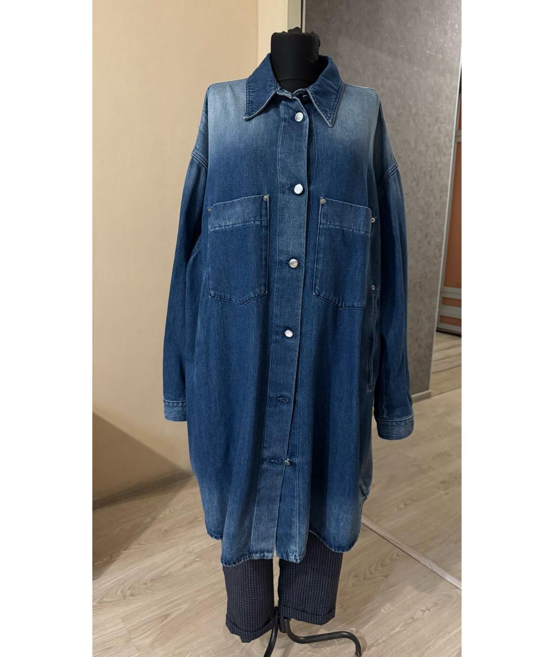 MM6 MAISON MARGIELA Синяя деним рубашка, фото 9