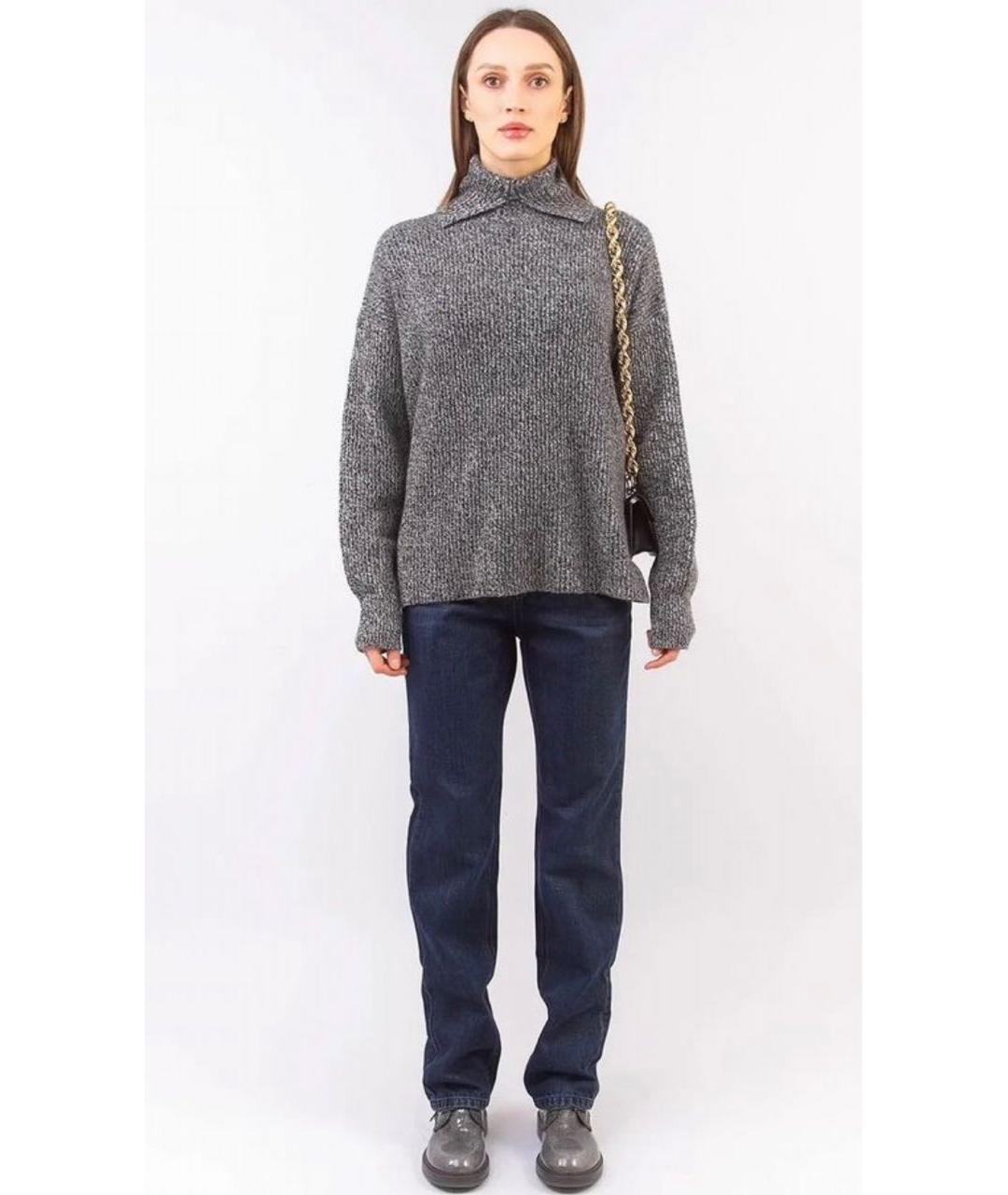 SPORTMAX Темно-синие хлопковые прямые джинсы, фото 6