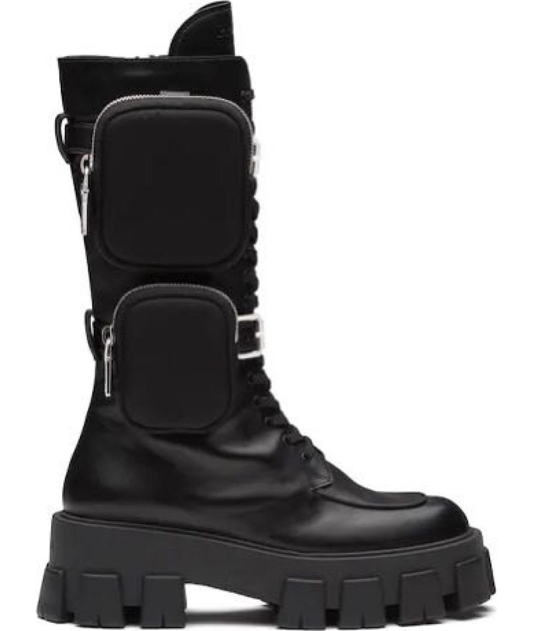 PRADA Черные кожаные сапоги, фото 10