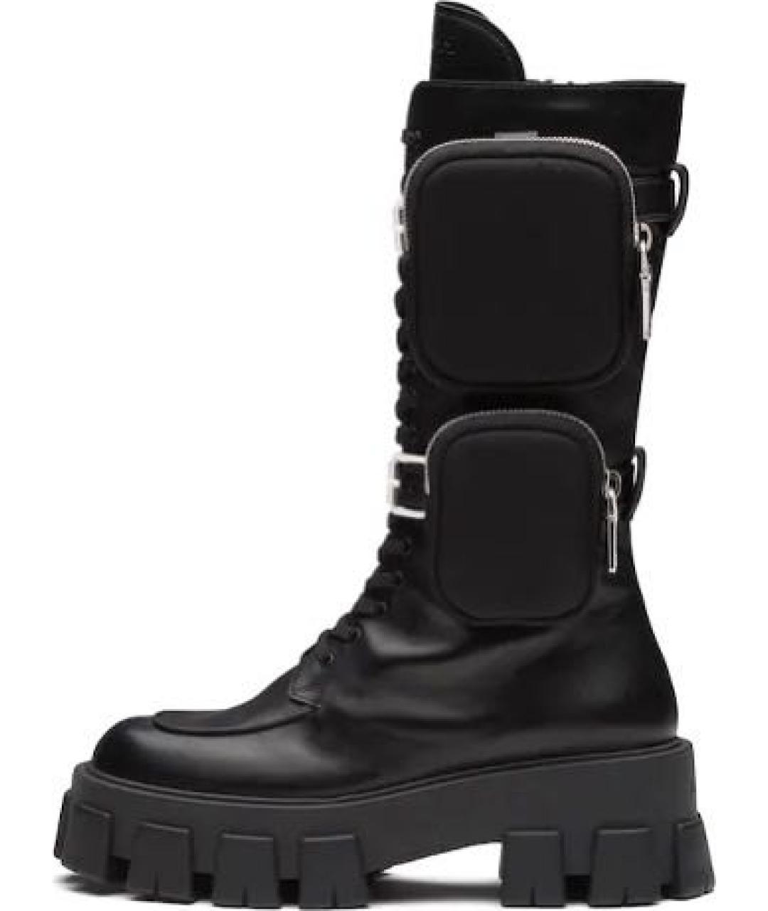 PRADA Черные кожаные сапоги, фото 9