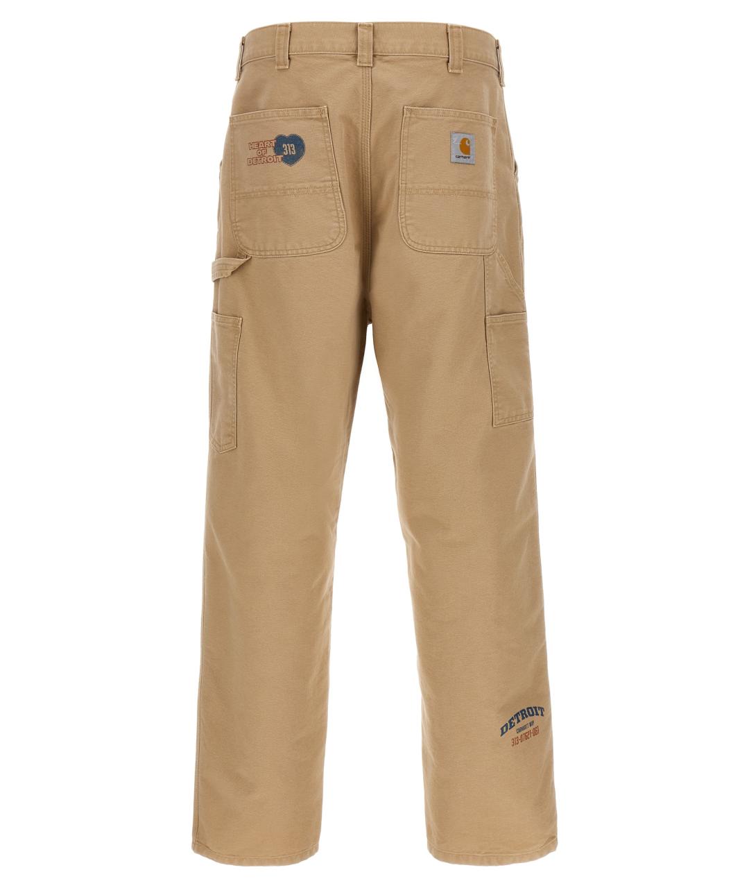 CARHARTT WIP Бежевые хлопковые повседневные брюки, фото 2