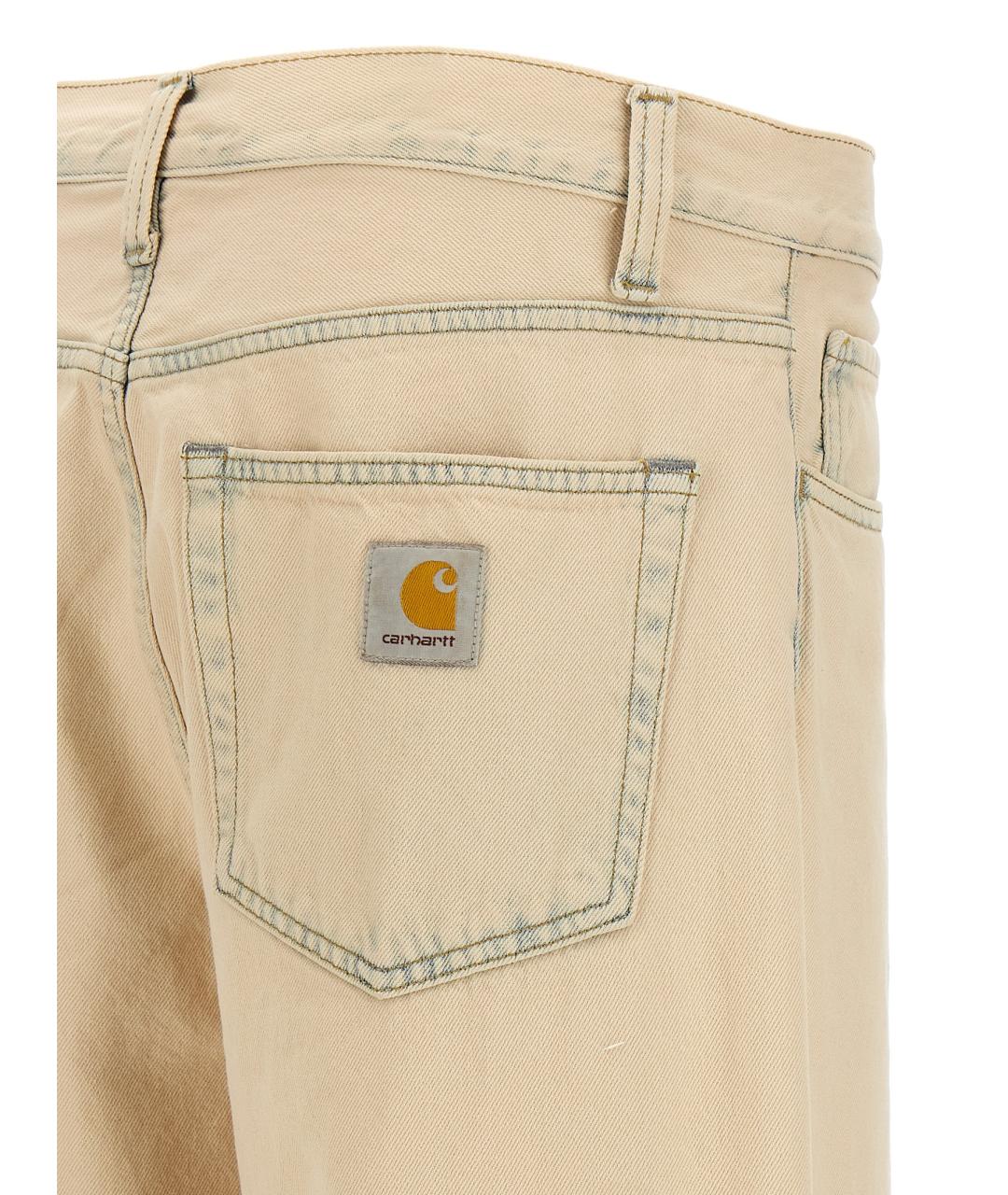 CARHARTT WIP Бежевые хлопковые прямые джинсы, фото 4
