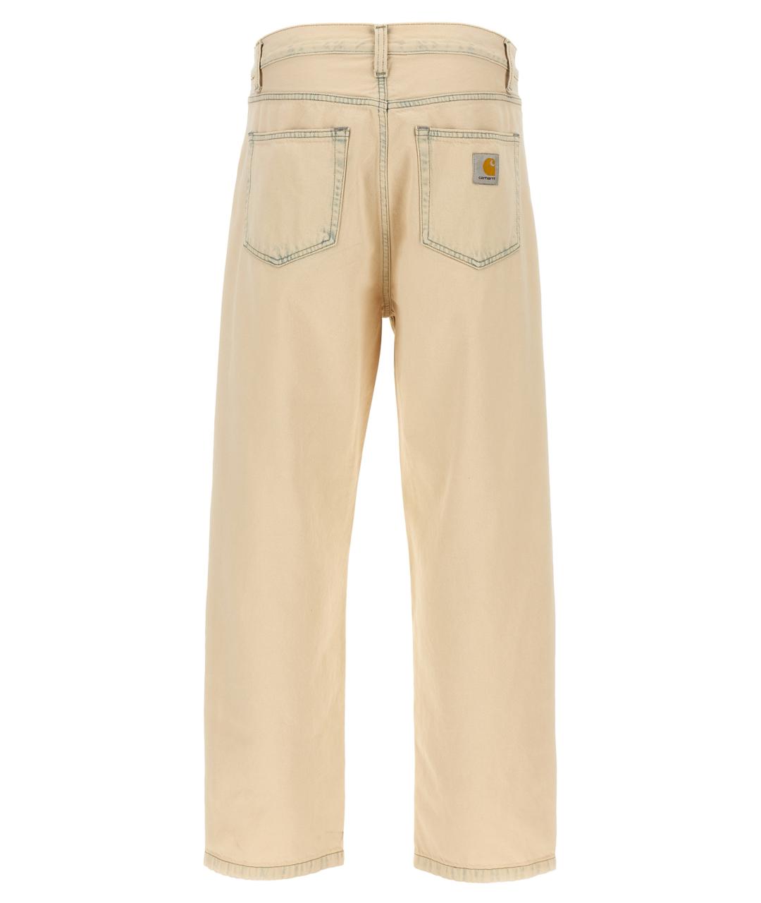 CARHARTT WIP Бежевые хлопковые прямые джинсы, фото 2