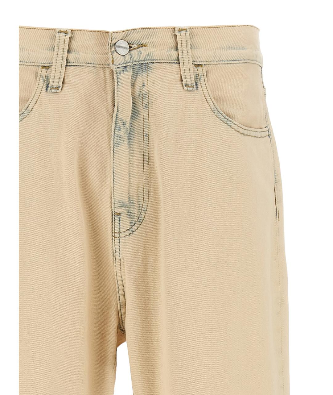 CARHARTT WIP Бежевые хлопковые прямые джинсы, фото 3