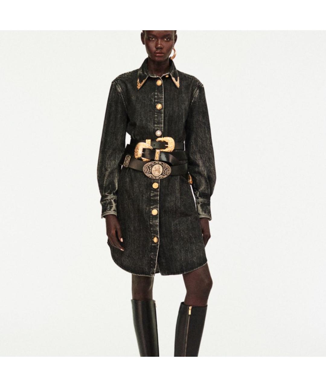 SCHIAPARELLI Черное хлопковое повседневное платье, фото 3