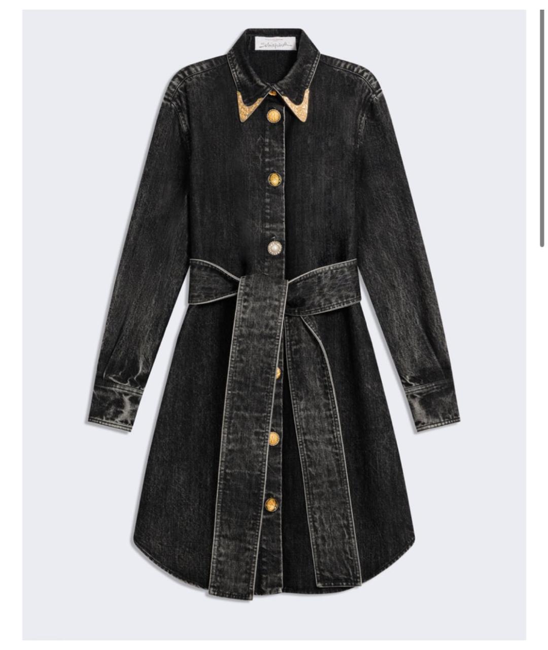 SCHIAPARELLI Черное хлопковое повседневное платье, фото 6