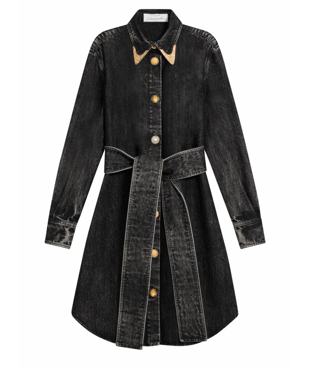 SCHIAPARELLI Черное хлопковое повседневное платье, фото 1
