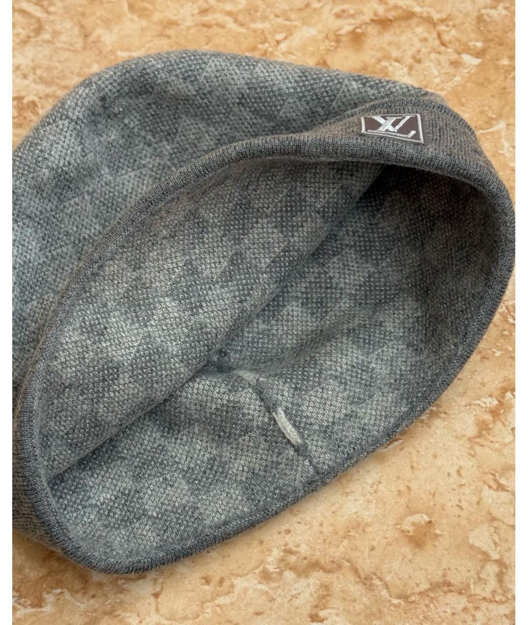 LOUIS VUITTON Серая шерстяная шапка, фото 3