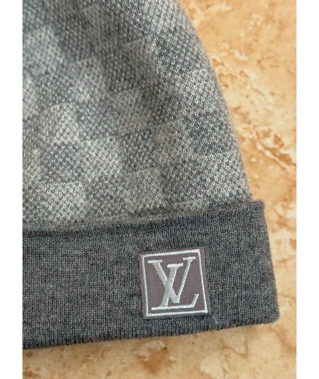 LOUIS VUITTON Серая шерстяная шапка, фото 2