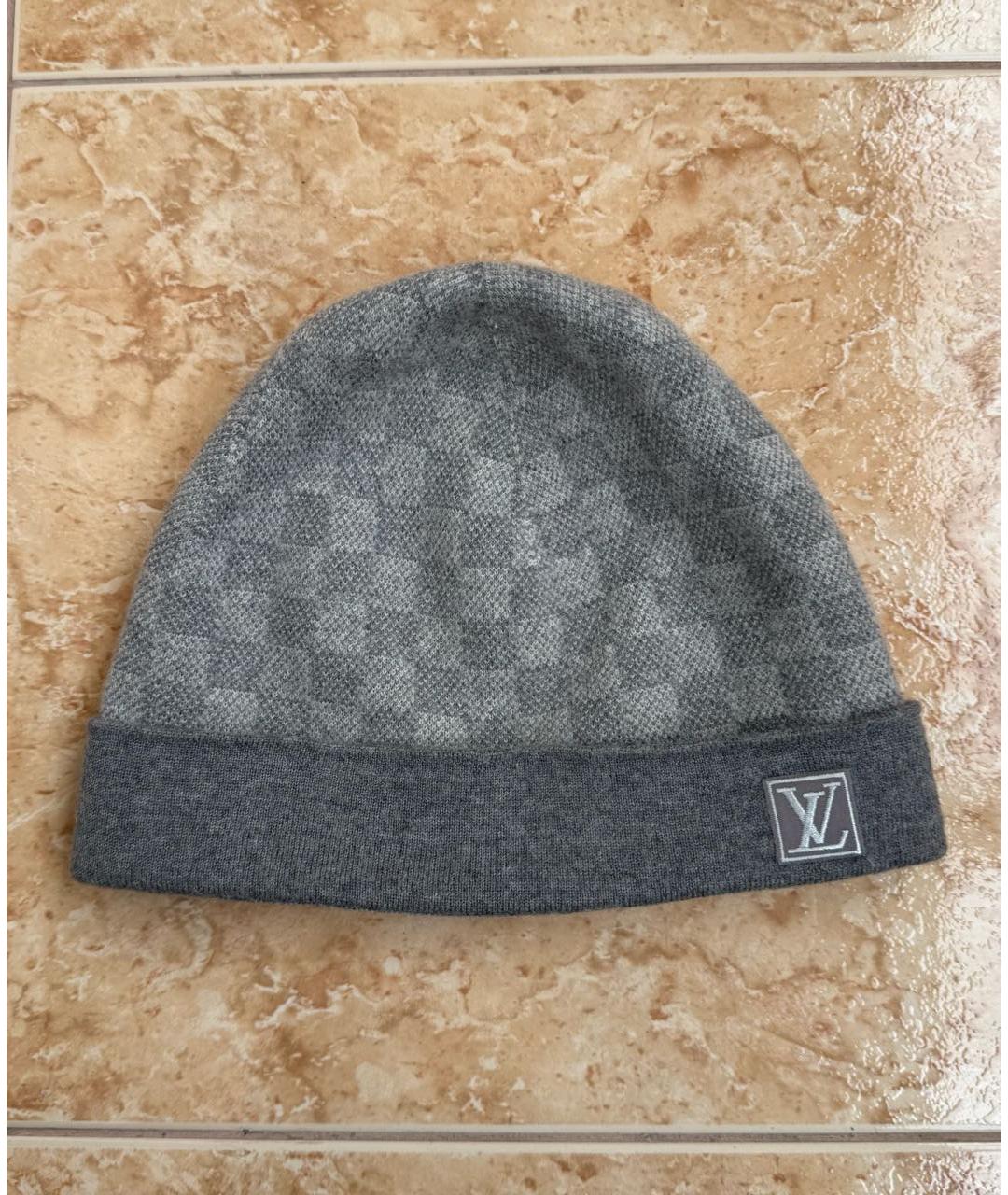 LOUIS VUITTON Серая шерстяная шапка, фото 6
