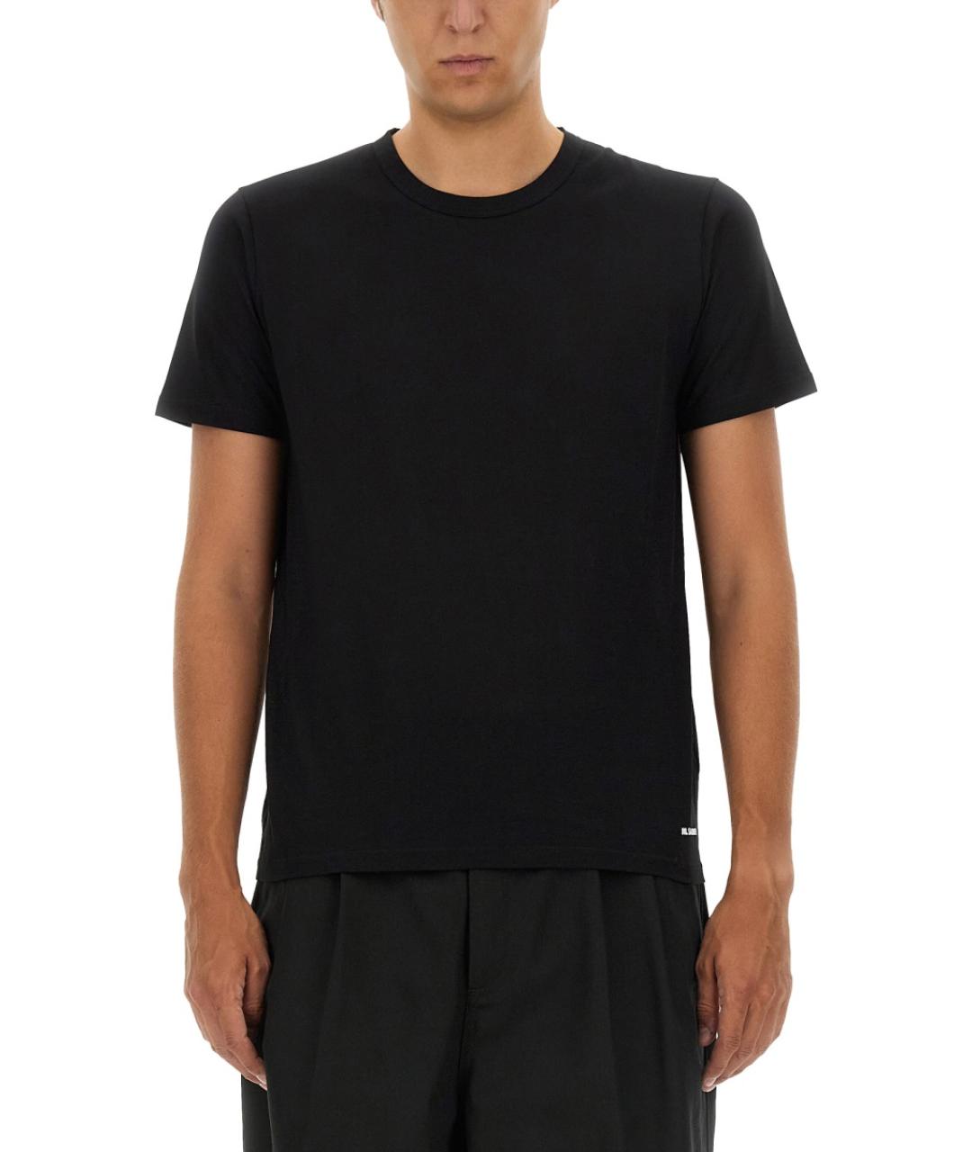 JIL SANDER Черная хлопковая футболка, фото 2