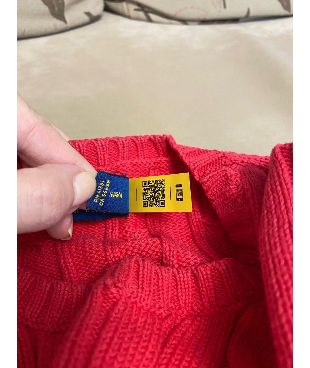 POLO RALPH LAUREN Красный хлопковый джемпер / свитер, фото 5