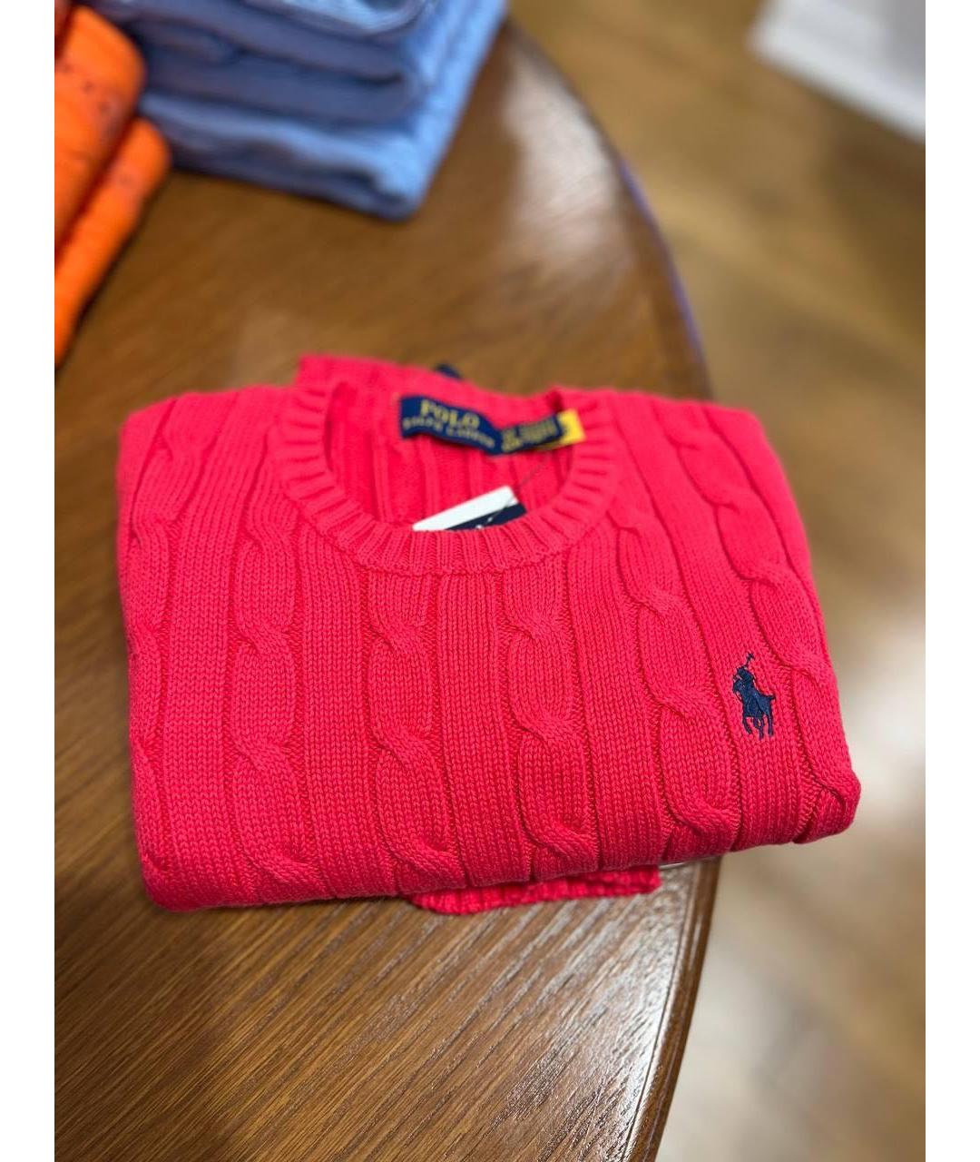 POLO RALPH LAUREN Красный хлопковый джемпер / свитер, фото 4
