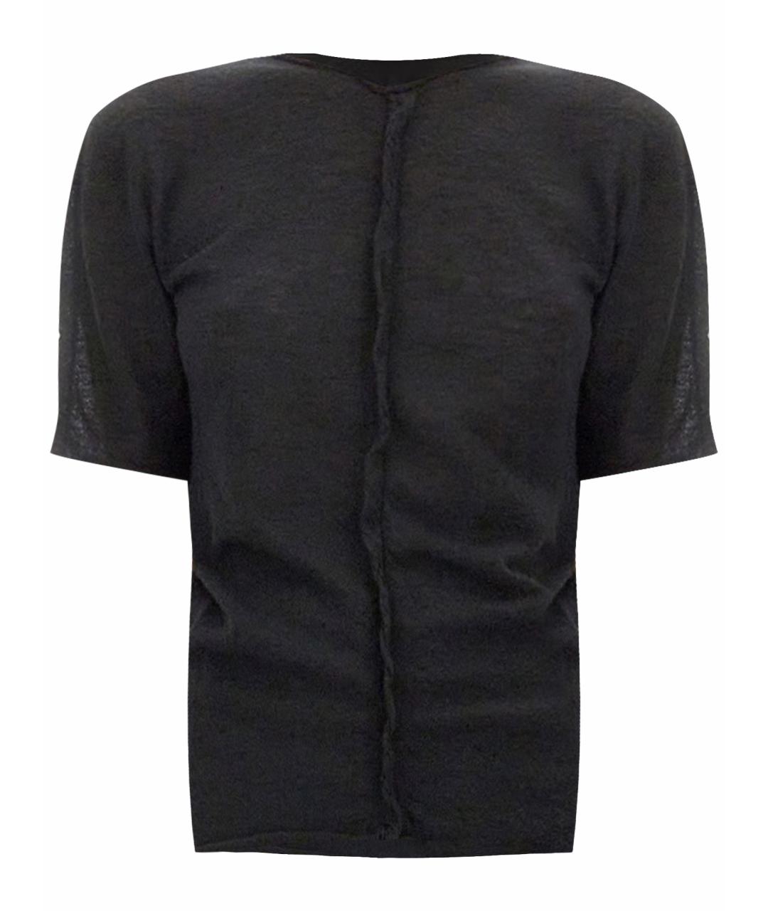 UMA WANG Черная кашемировая футболка, фото 1