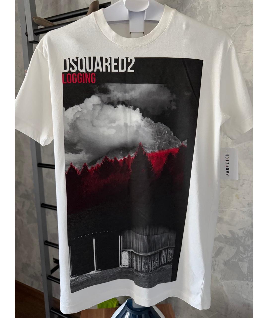 DSQUARED2 Белая хлопковая футболка, фото 7