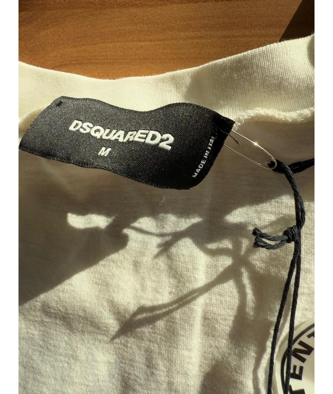 DSQUARED2 Белая хлопковая футболка, фото 5