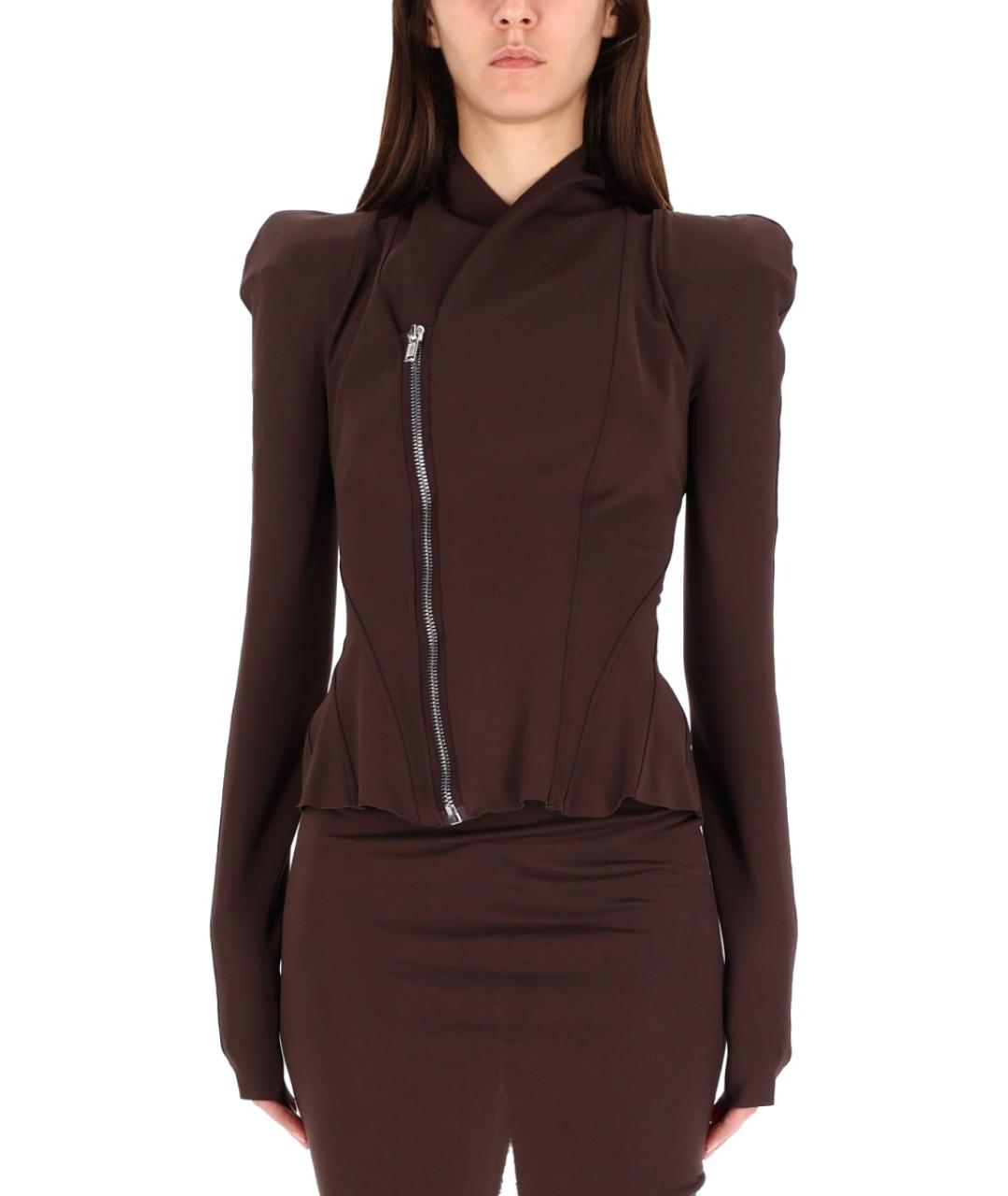 RICK OWENS Коричневый вискозный жакет/пиджак, фото 3