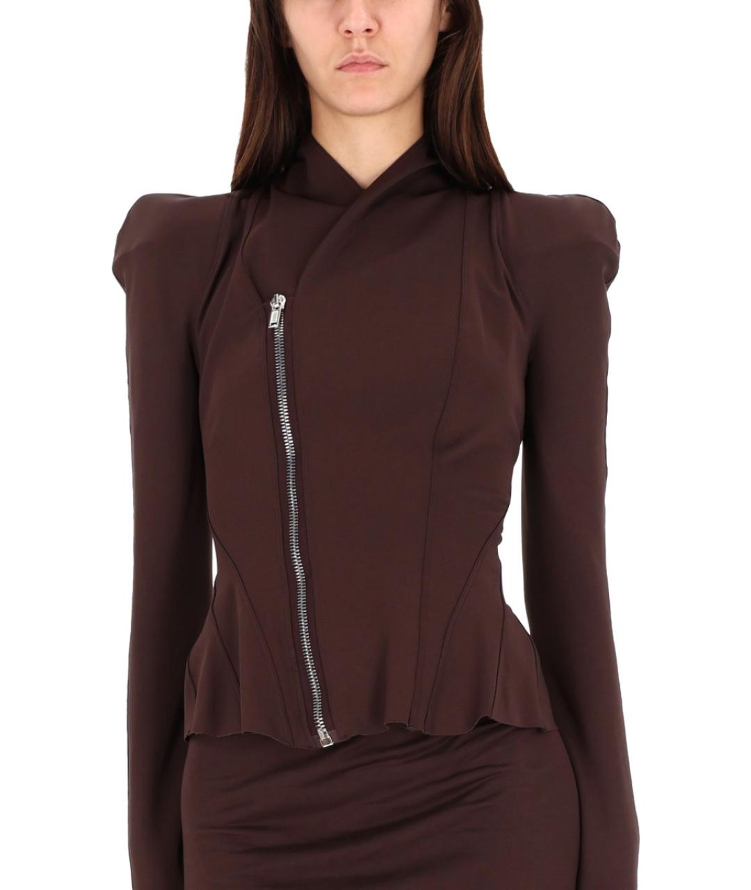 RICK OWENS Коричневый вискозный жакет/пиджак, фото 2