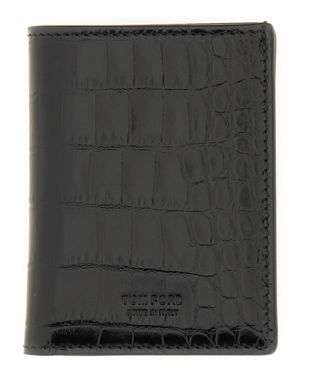 TOM FORD Черный кожаный кошелек, фото 1
