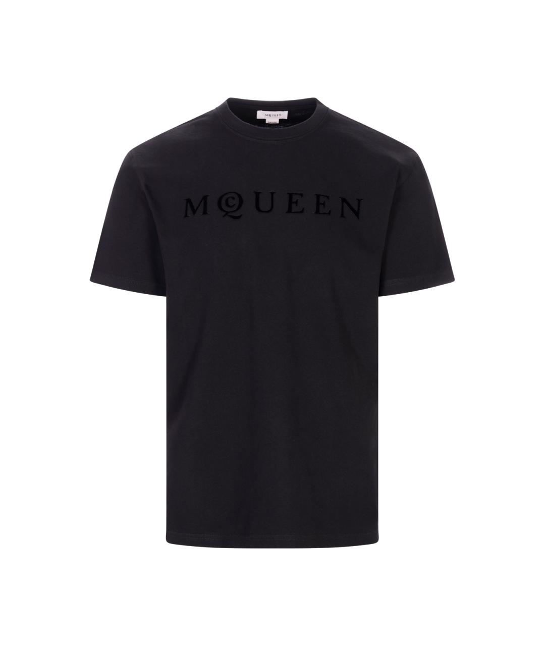 ALEXANDER MCQUEEN Черная хлопковая футболка, фото 1