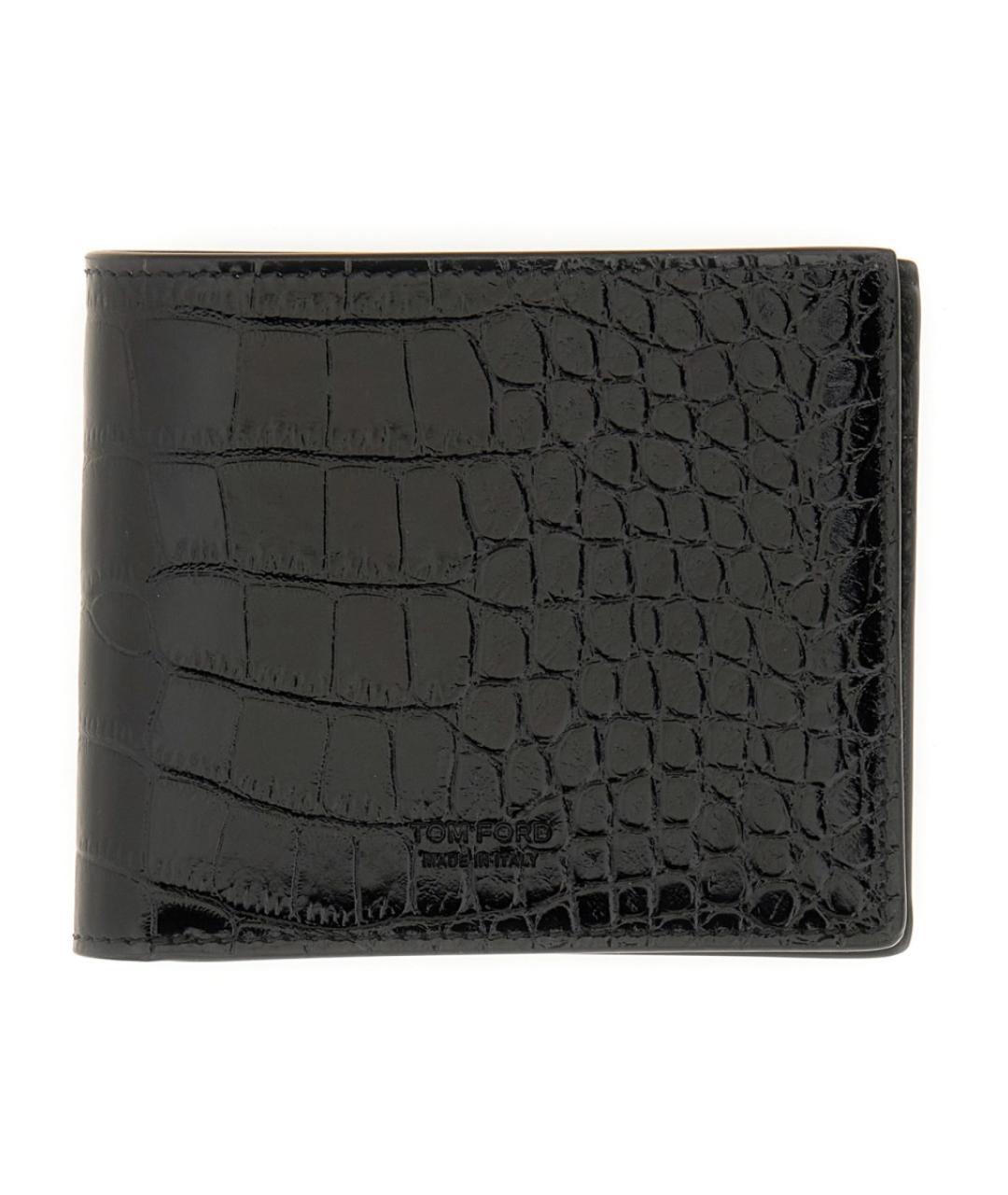 TOM FORD Черный кожаный кошелек, фото 1