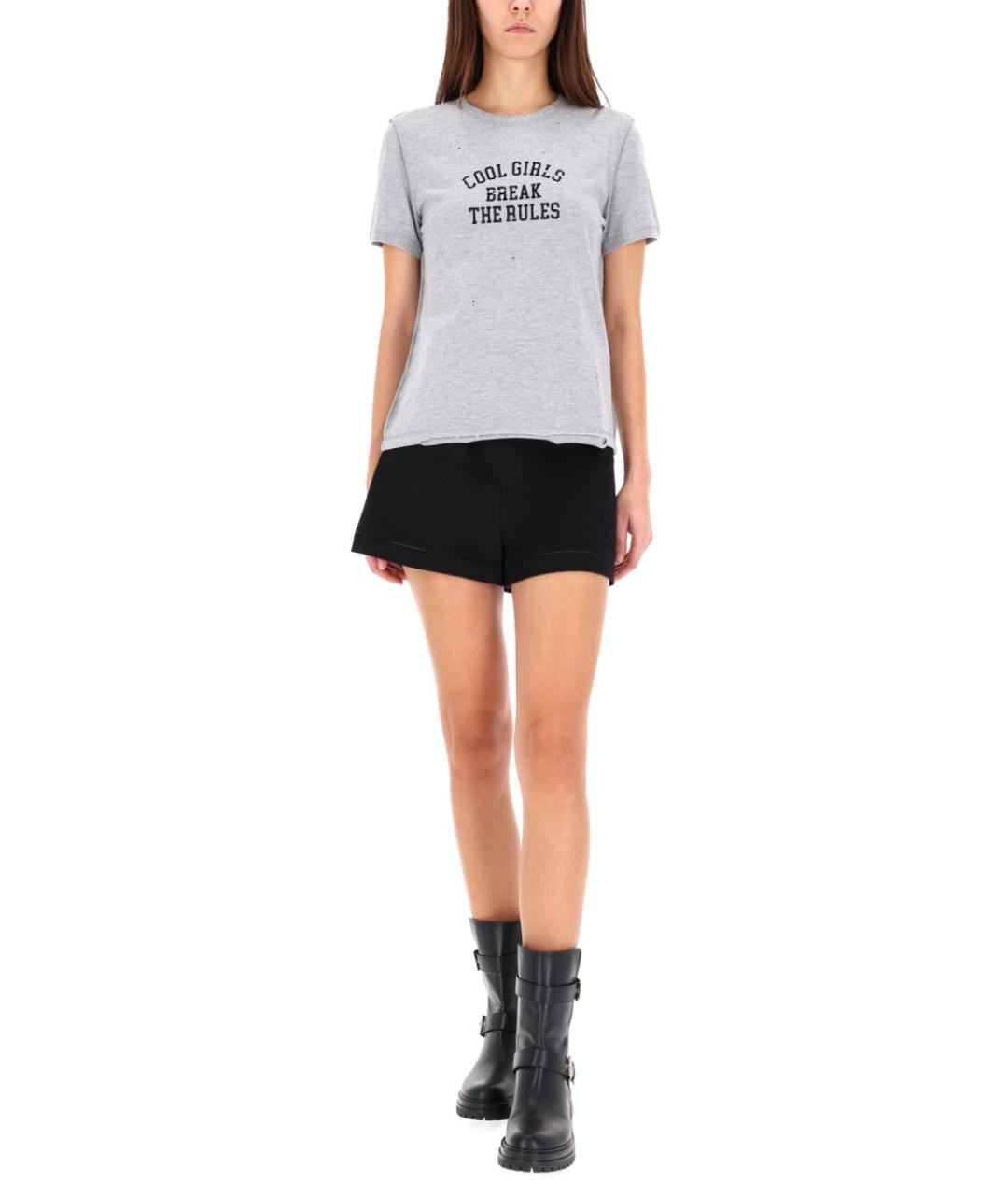 DOLCE&GABBANA Серая хлопковая футболка, фото 3