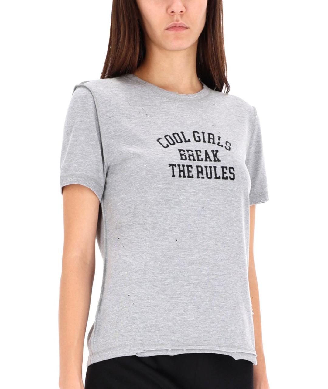 DOLCE&GABBANA Серая хлопковая футболка, фото 5