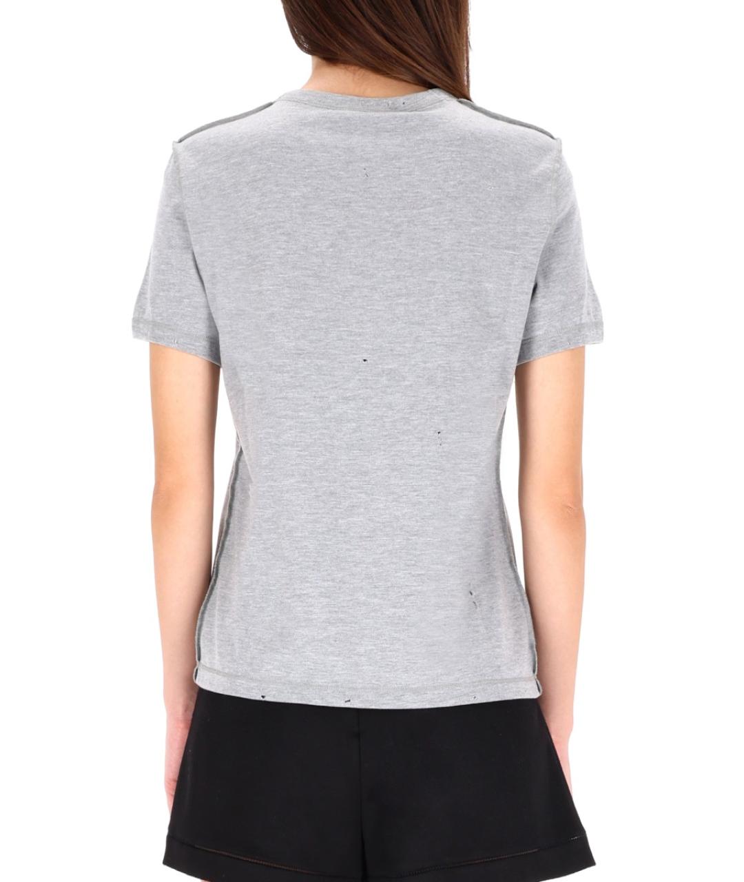 DOLCE&GABBANA Серая хлопковая футболка, фото 4