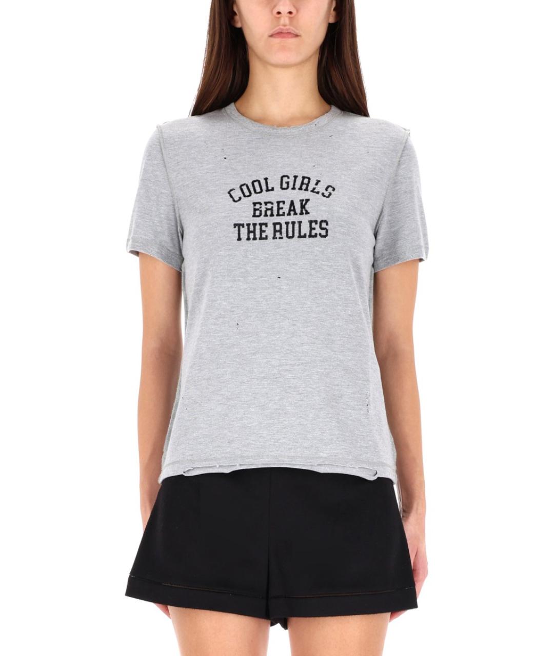 DOLCE&GABBANA Серая хлопковая футболка, фото 2