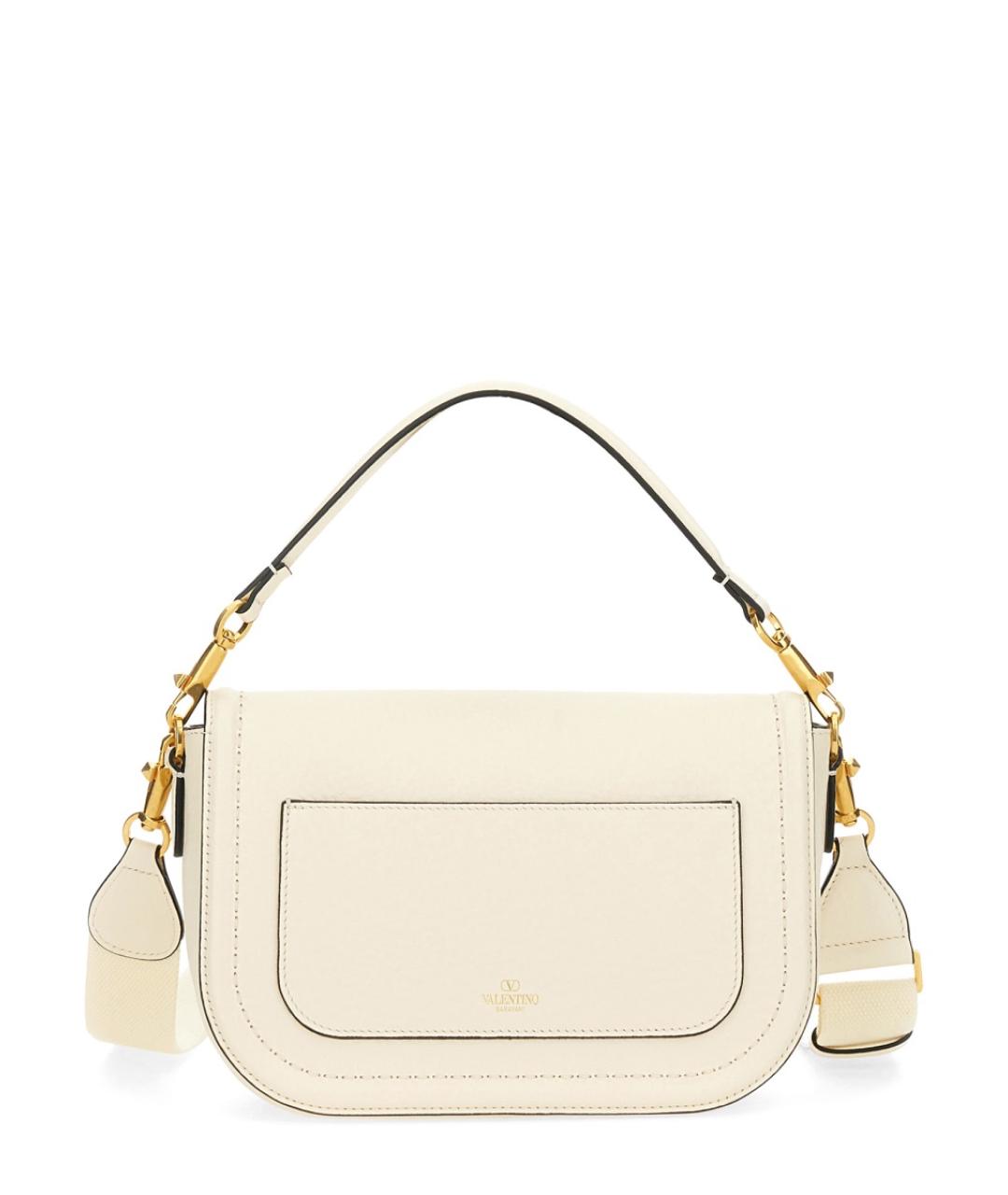 VALENTINO Белая кожаная сумка через плечо, фото 3