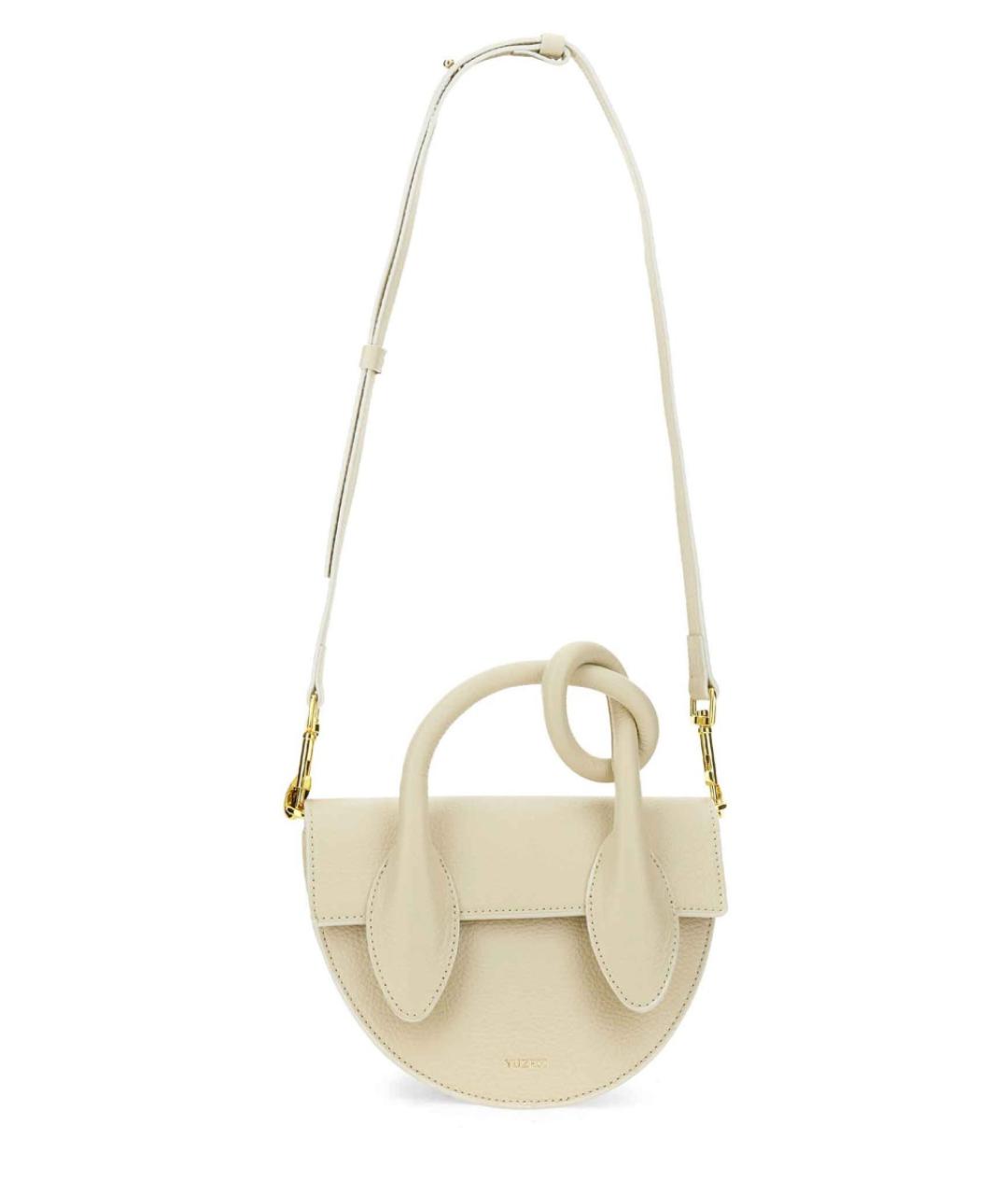 YUZEFI Белая кожаная сумка через плечо, фото 2
