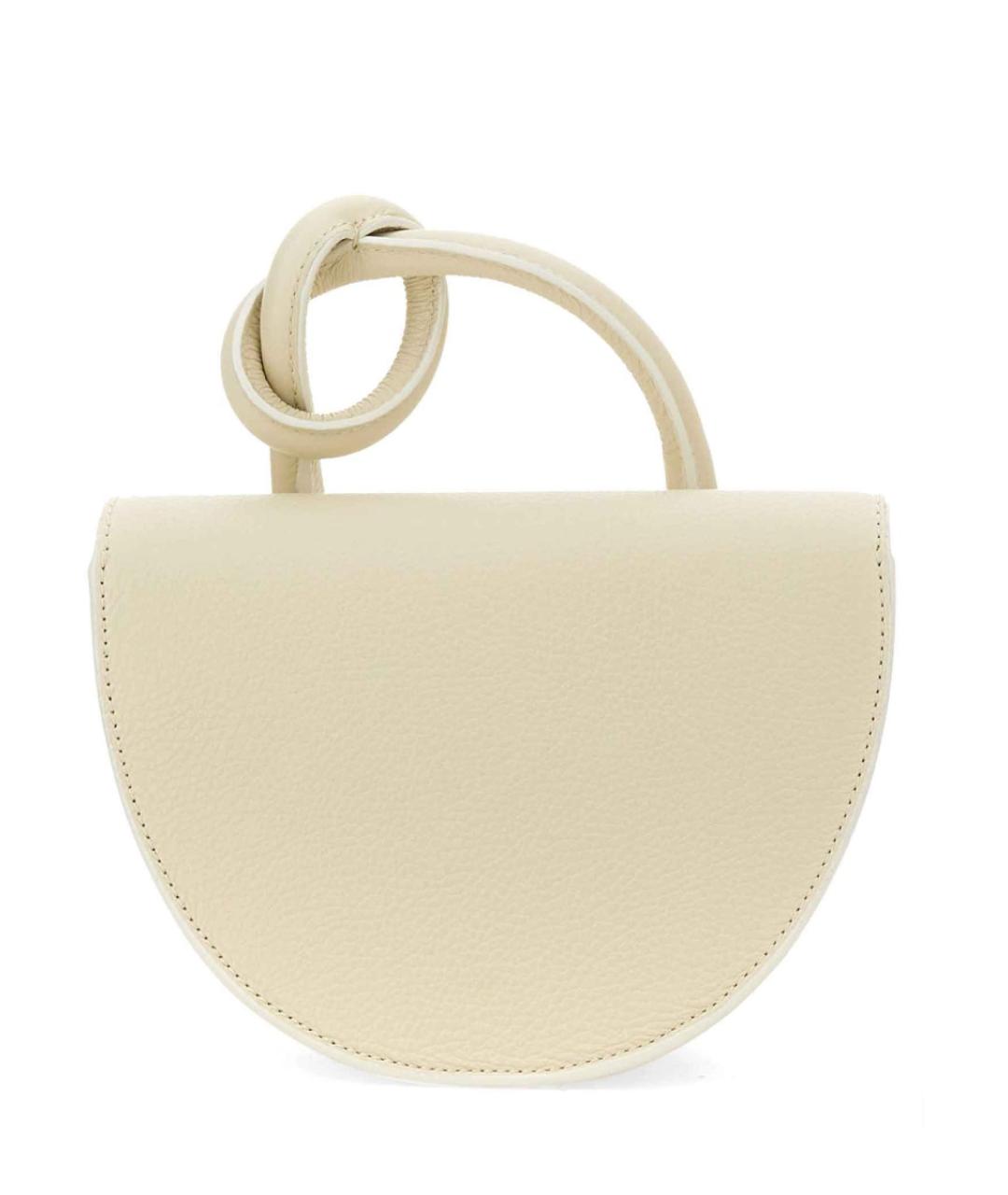 YUZEFI Белая кожаная сумка через плечо, фото 3