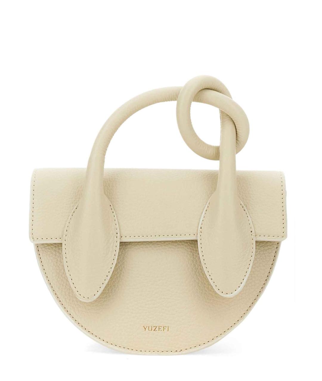 YUZEFI Белая кожаная сумка через плечо, фото 1