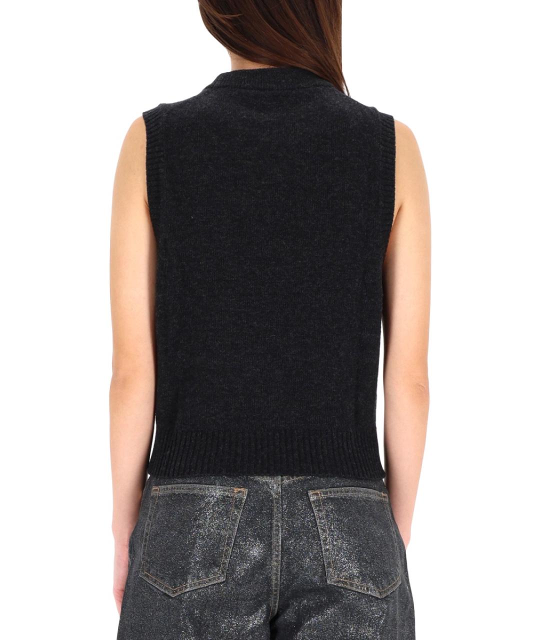 GANNI Антрацитовый шерстяной жилет, фото 4