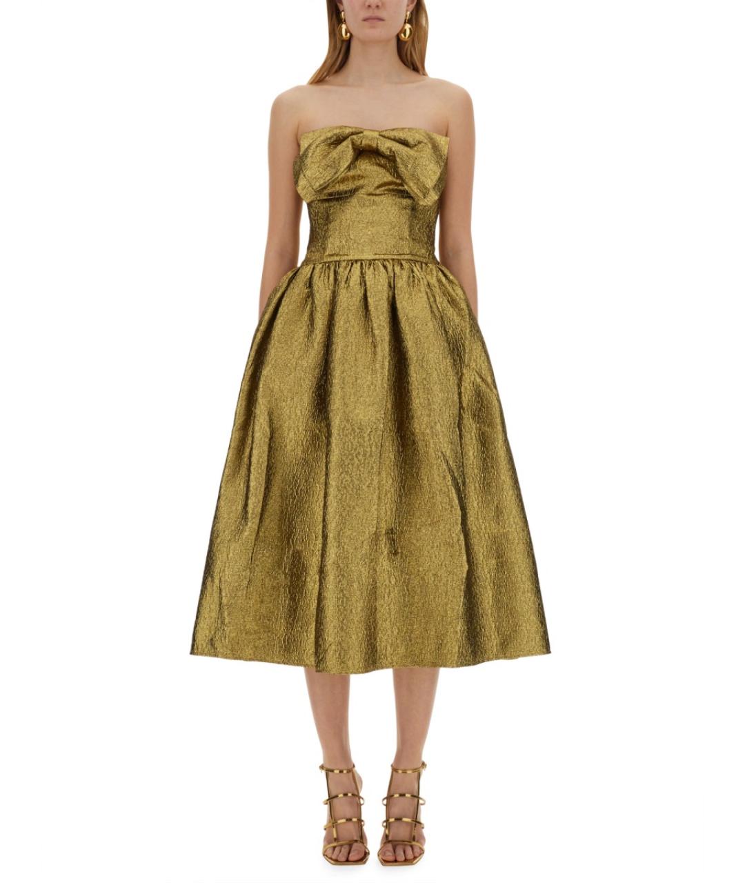 SELF-PORTRAIT Золотое полиэстеровое вечернее платье, фото 2