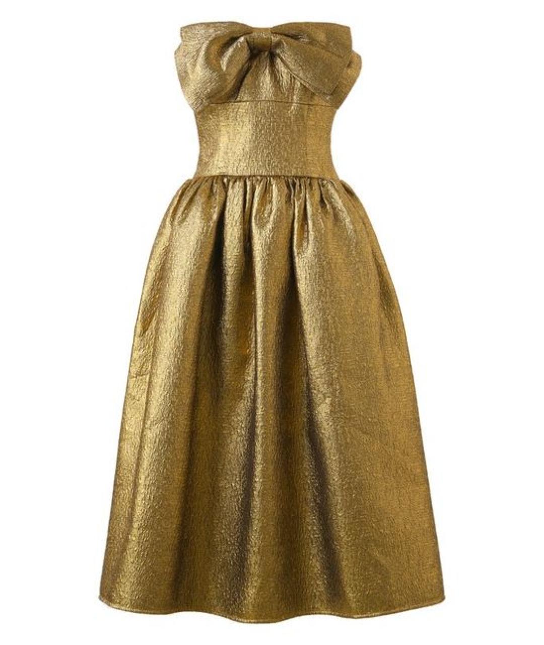 SELF-PORTRAIT Золотое полиэстеровое вечернее платье, фото 1