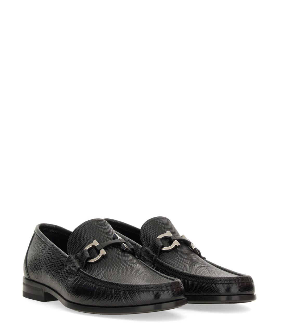 FERRAGAMO Черные кожаные лоферы, фото 2