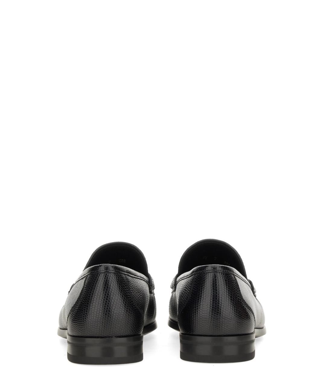 FERRAGAMO Черные кожаные лоферы, фото 3
