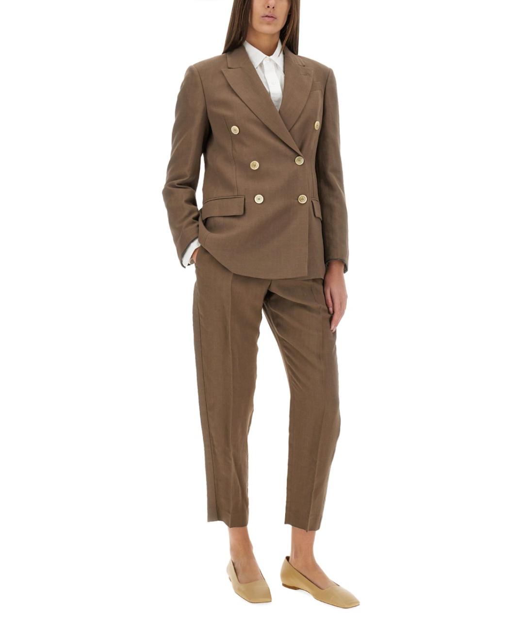 BRUNELLO CUCINELLI Коричневый вискозный жакет/пиджак, фото 3