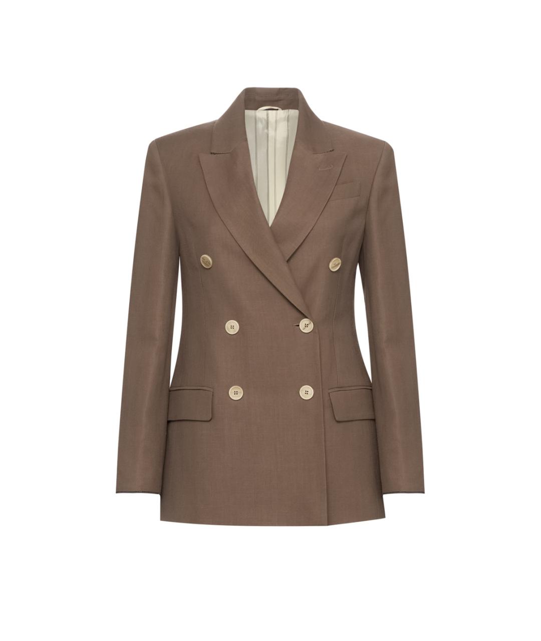 BRUNELLO CUCINELLI Коричневый вискозный жакет/пиджак, фото 1