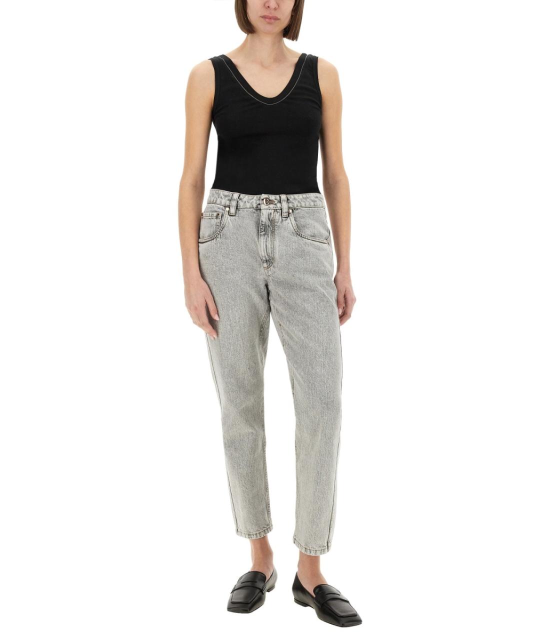 BRUNELLO CUCINELLI Черная хлопковая майка, фото 3