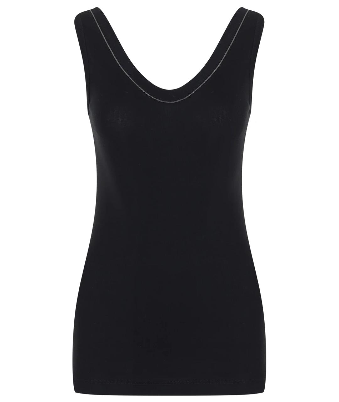 BRUNELLO CUCINELLI Черная хлопковая майка, фото 1