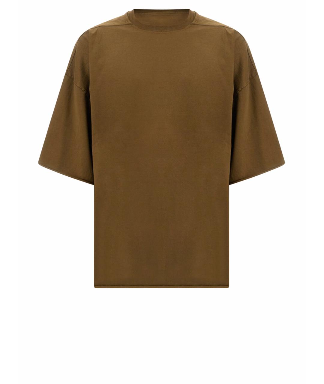 RICK OWENS Коричневая хлопковая футболка, фото 1