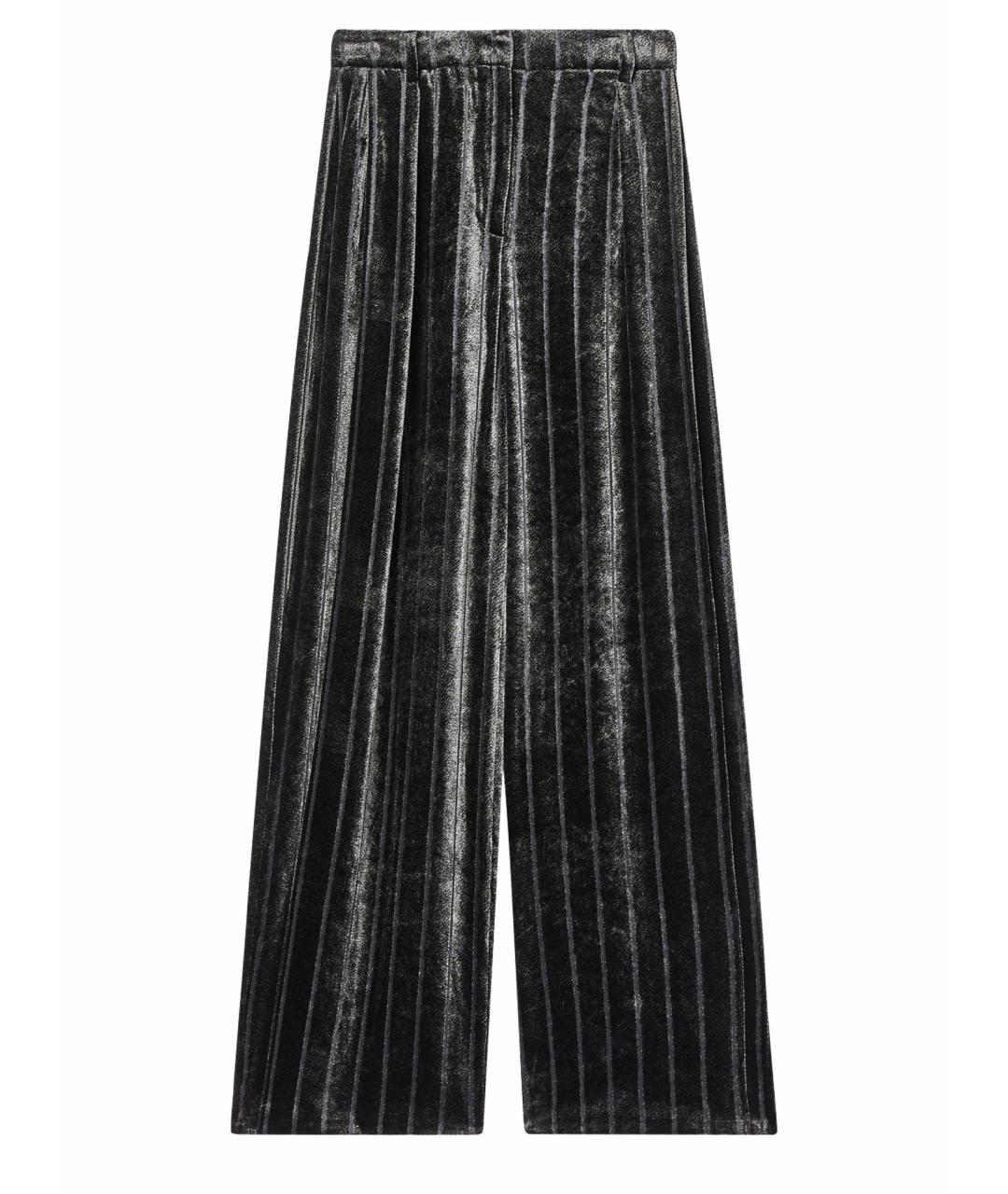 EMPORIO ARMANI Антрацитовые вискозные прямые брюки, фото 1