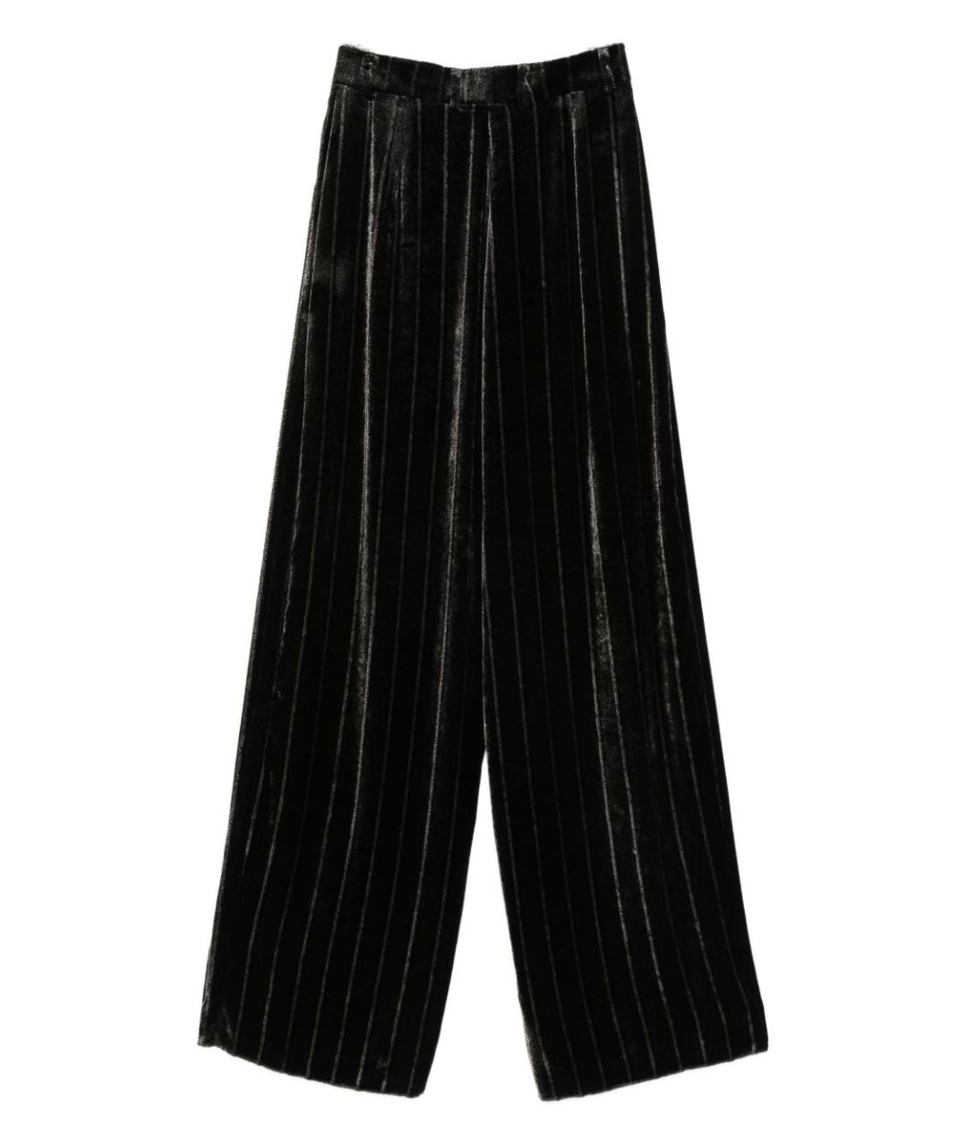 EMPORIO ARMANI Антрацитовые вискозные прямые брюки, фото 2