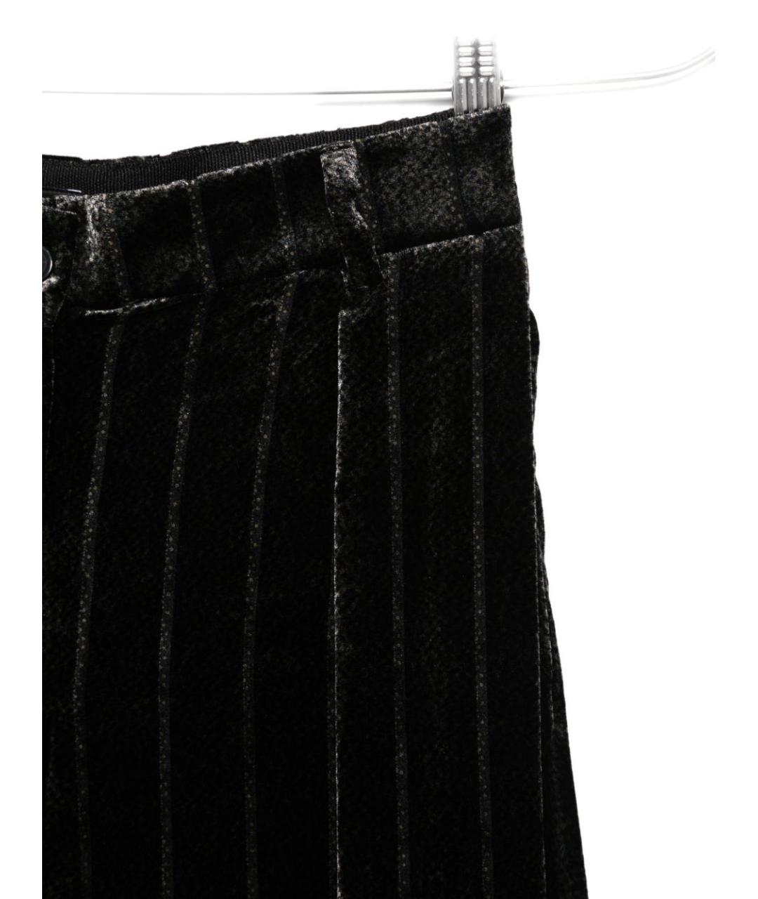 EMPORIO ARMANI Антрацитовые вискозные прямые брюки, фото 3