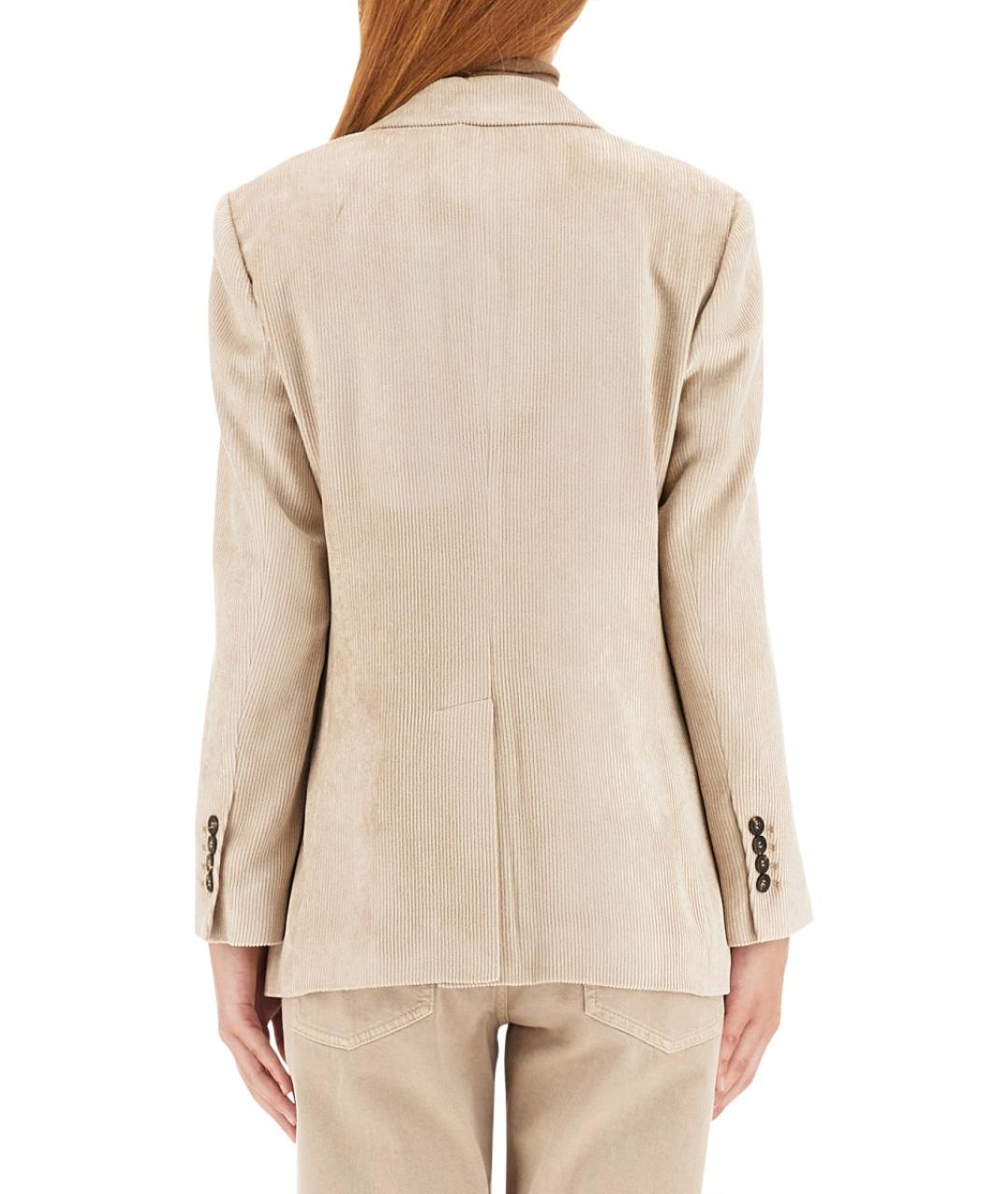 BRUNELLO CUCINELLI Бежевый вискозный жакет/пиджак, фото 4